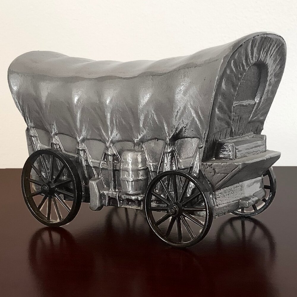 GUC Decorative Pewter Conestoga Covered Wagon Coin Bank